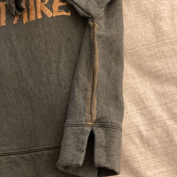 Zadig & Voltaire Army Green Distressed Logo Sweatshirt With Gold Painted Trim. - Picture 5 of 10